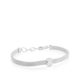 Women's Tous Mesh Chain Bracelets Silver | NZ523975